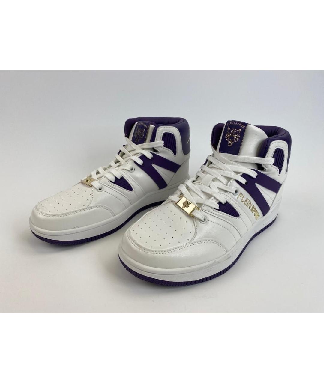 PLEIN SPORT Фиолетовые кроссовки из искусственной кожи, фото 4