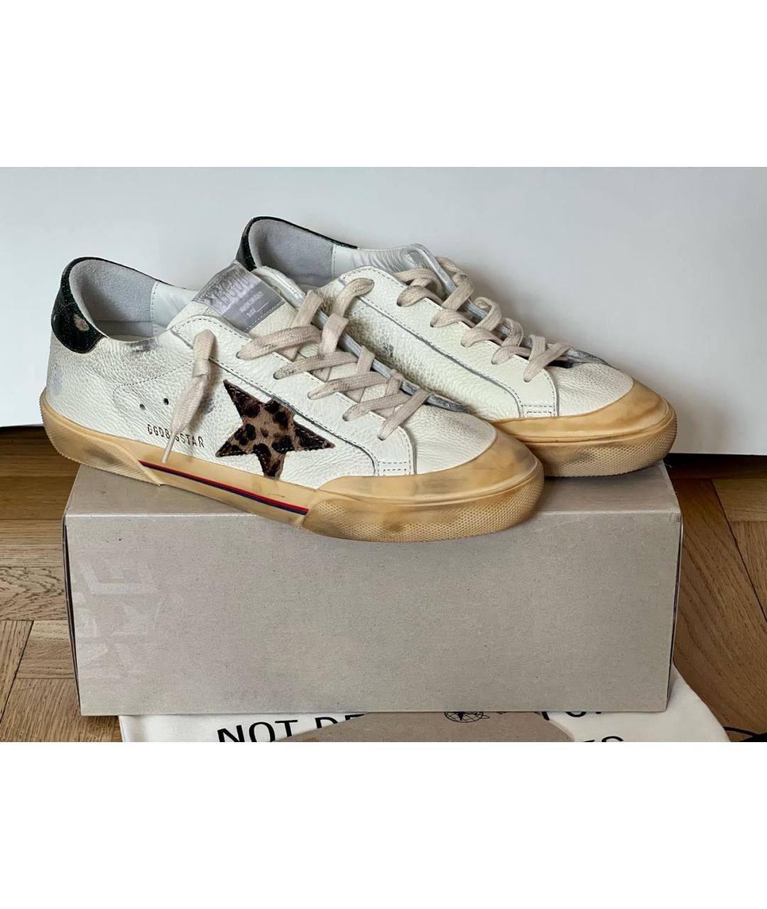 GOLDEN GOOSE DELUXE BRAND Белые кожаные кеды, фото 2