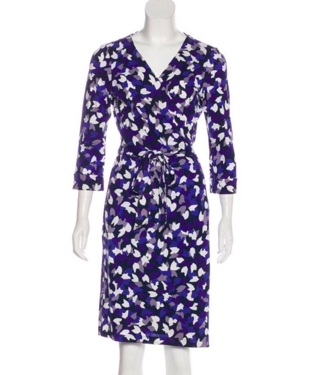 DIANE VON FURSTENBERG Фиолетовое хлопковое коктейльное платье, фото 9
