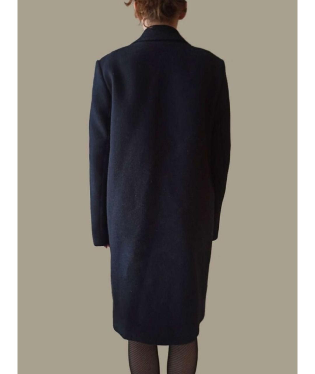 COS Темно-синее шерстяное пальто, фото 4