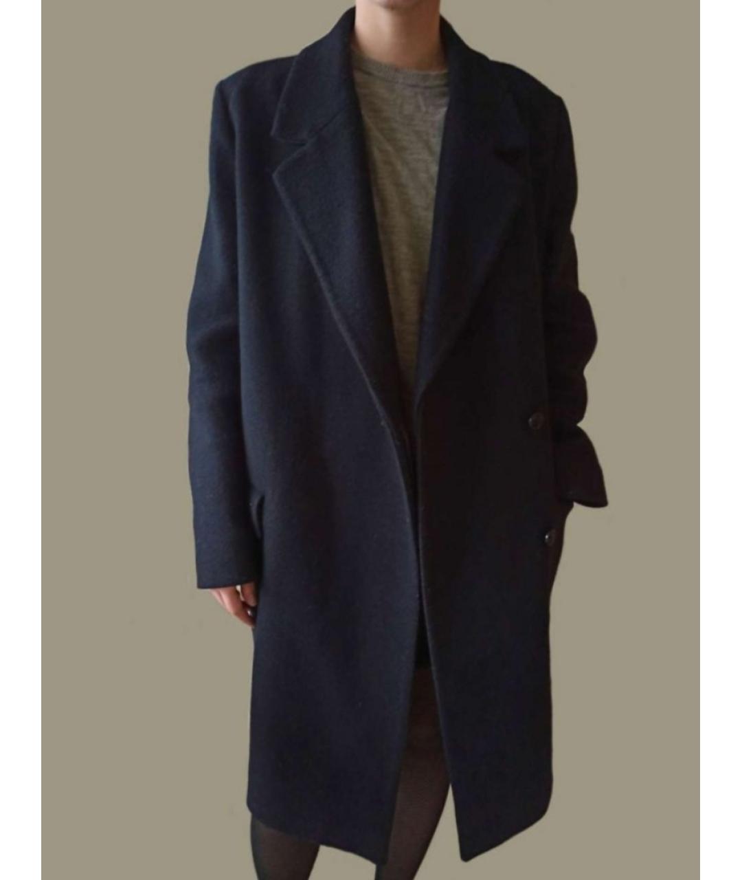 COS Темно-синее шерстяное пальто, фото 2