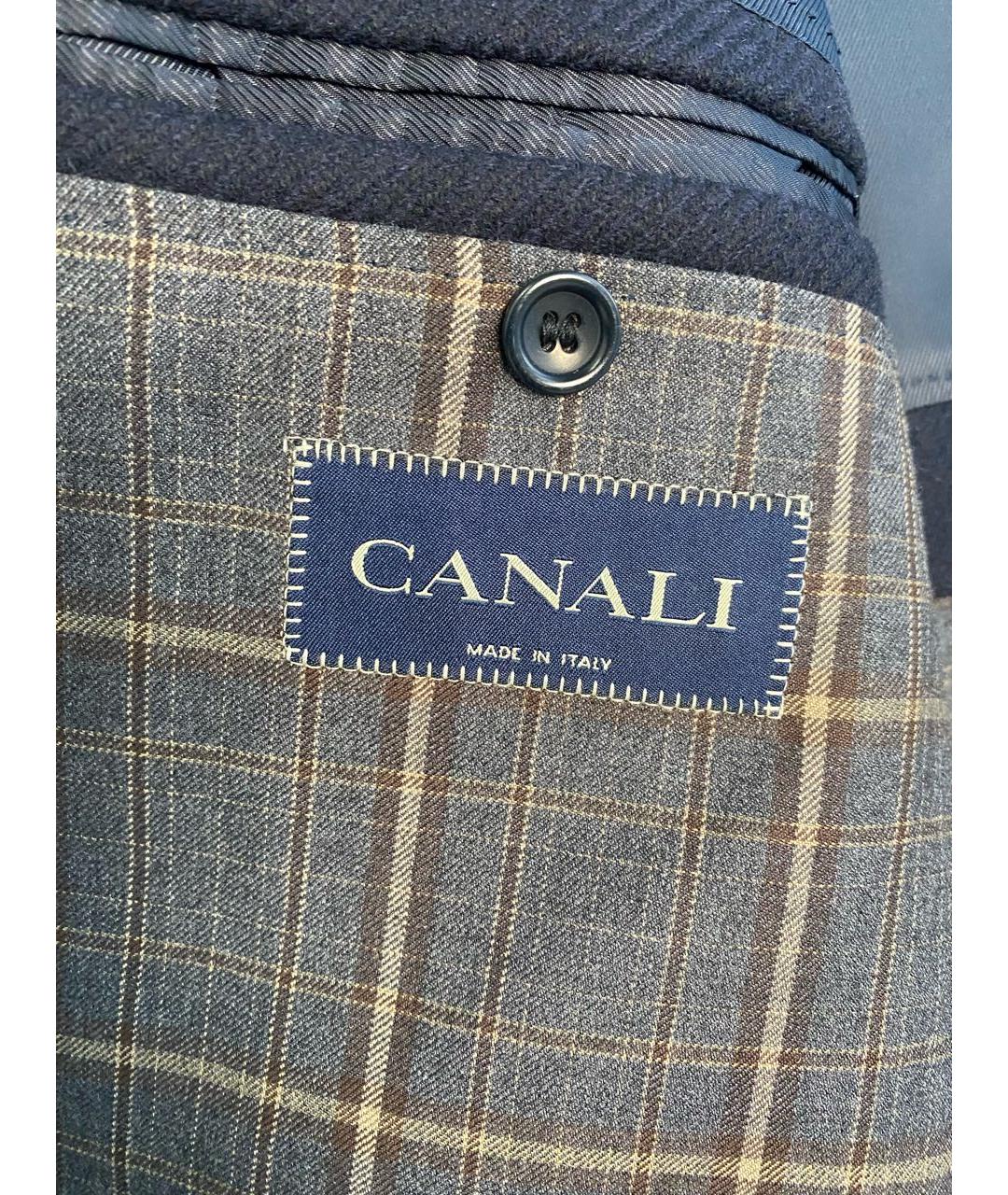 CANALI Темно-синее шерстяное пальто, фото 3