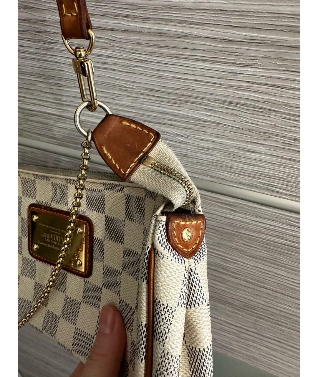 LOUIS VUITTON Белая кожаная сумка через плечо, фото 4