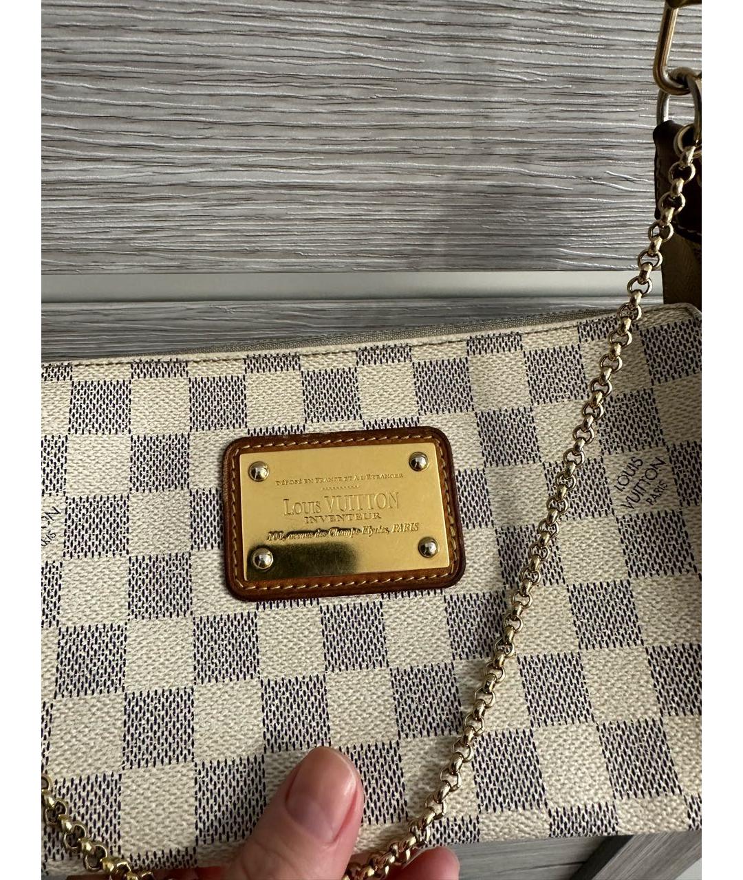 LOUIS VUITTON Белая кожаная сумка через плечо, фото 5