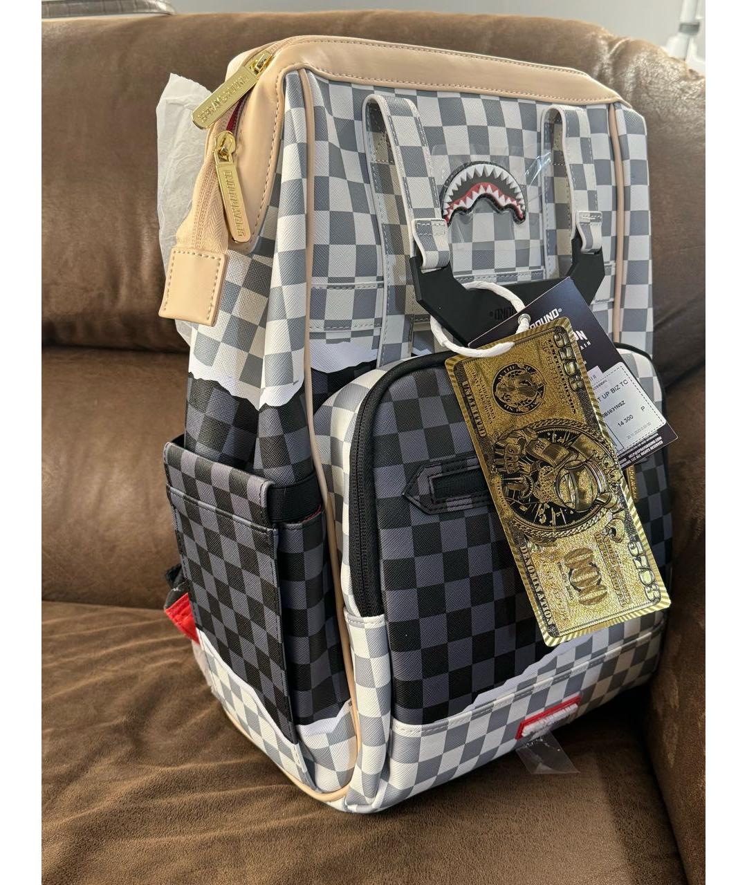 SPRAYGROUND Серый рюкзак из искусственной кожи, фото 2