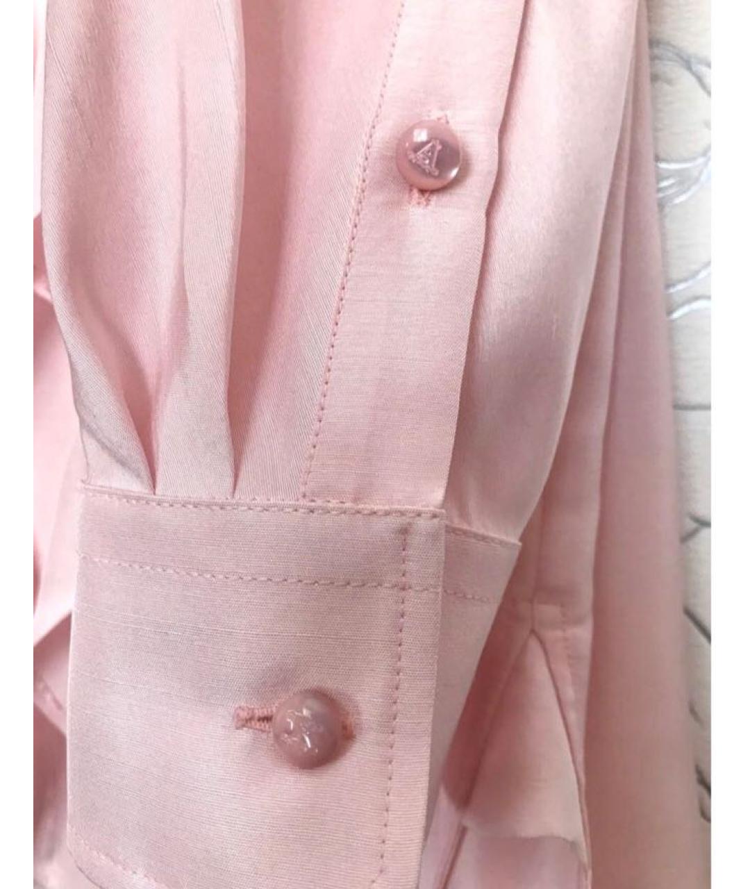 MAX MARA Розовая шелковая блузы, фото 7