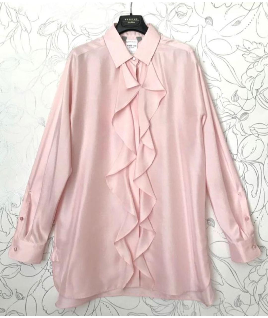 MAX MARA Розовая шелковая блузы, фото 3