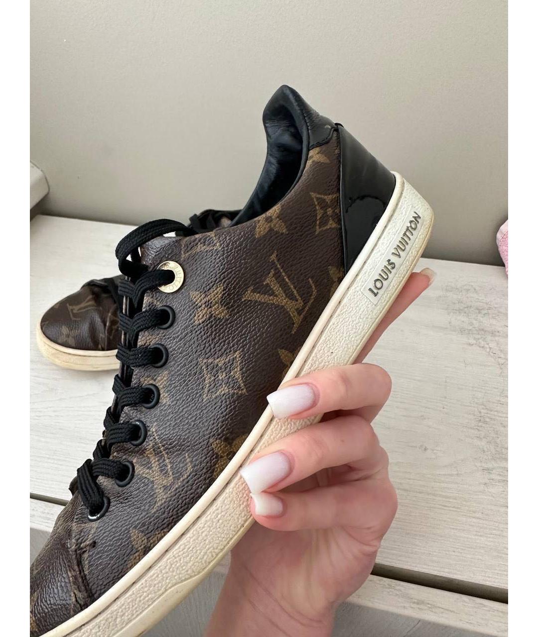 LOUIS VUITTON Коричневые кожаные кеды, фото 2