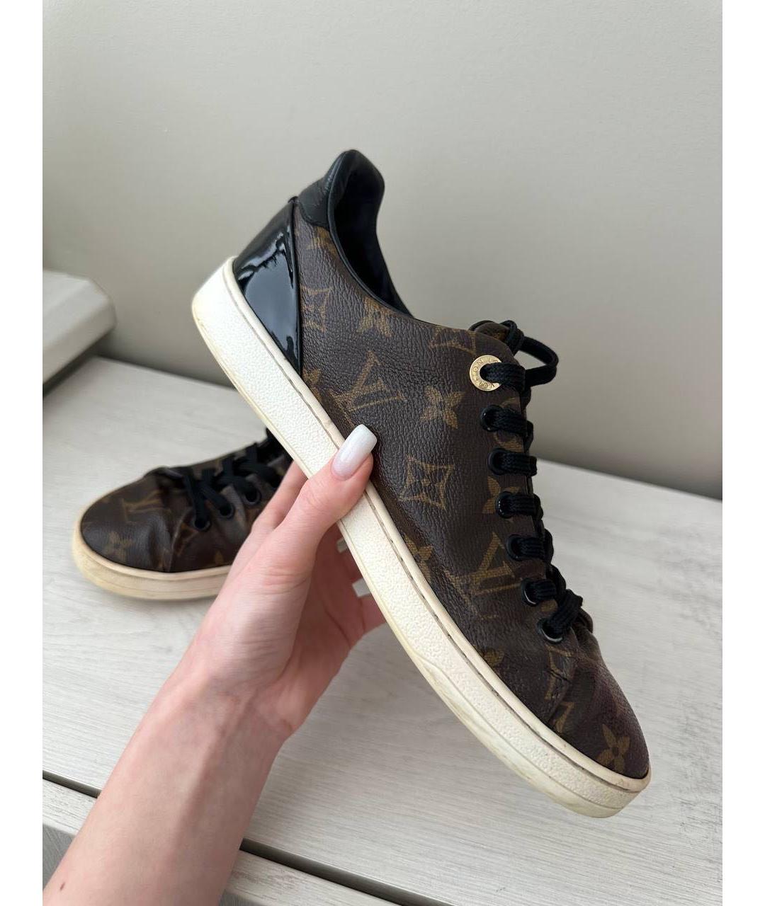 LOUIS VUITTON Коричневые кожаные кеды, фото 4
