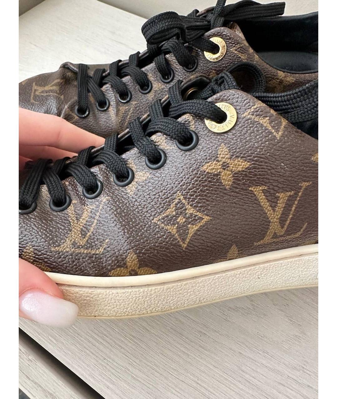 LOUIS VUITTON Коричневые кожаные кеды, фото 6