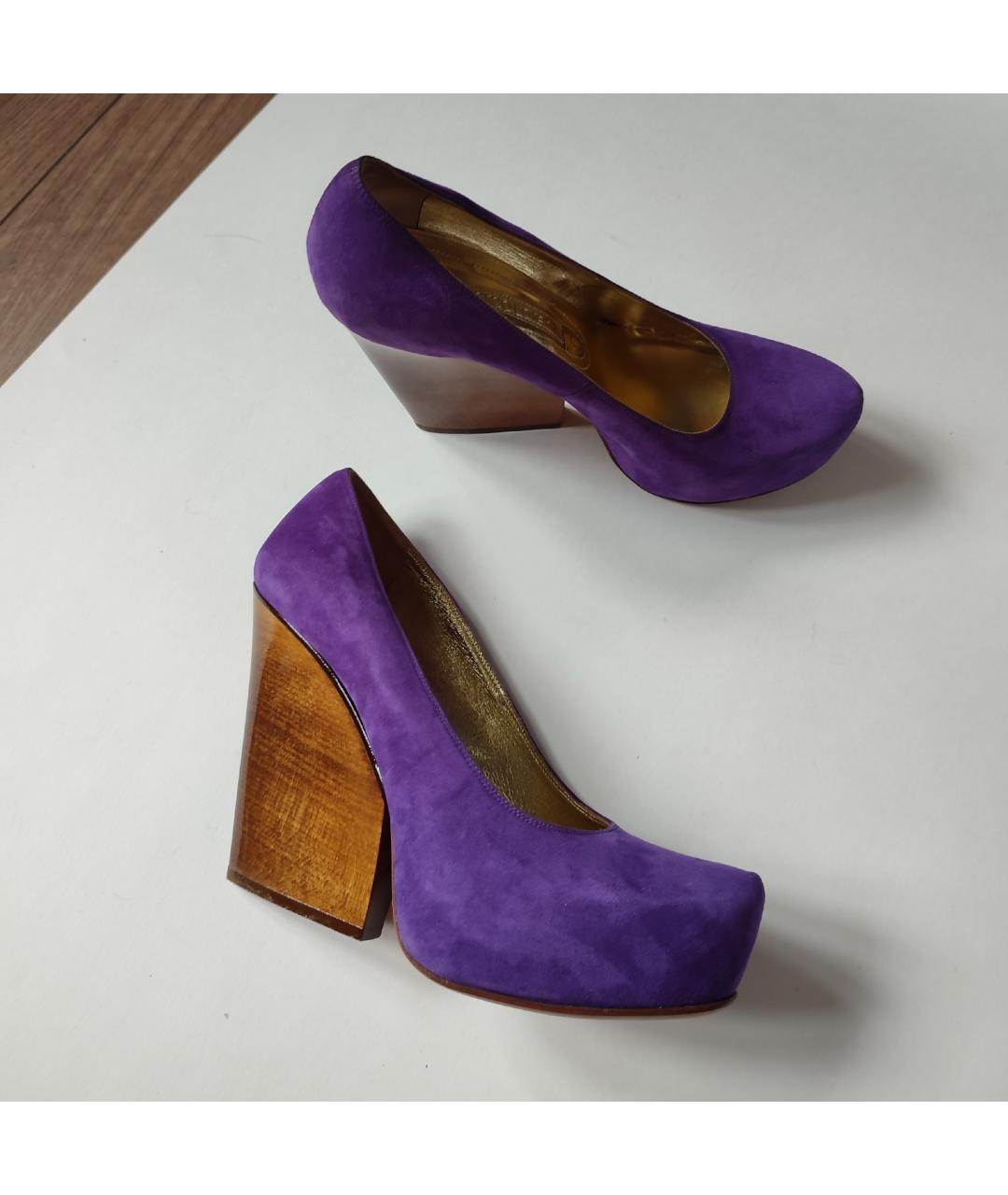 GIAN MARCO LORENZI Фиолетовые замшевые туфли, фото 8