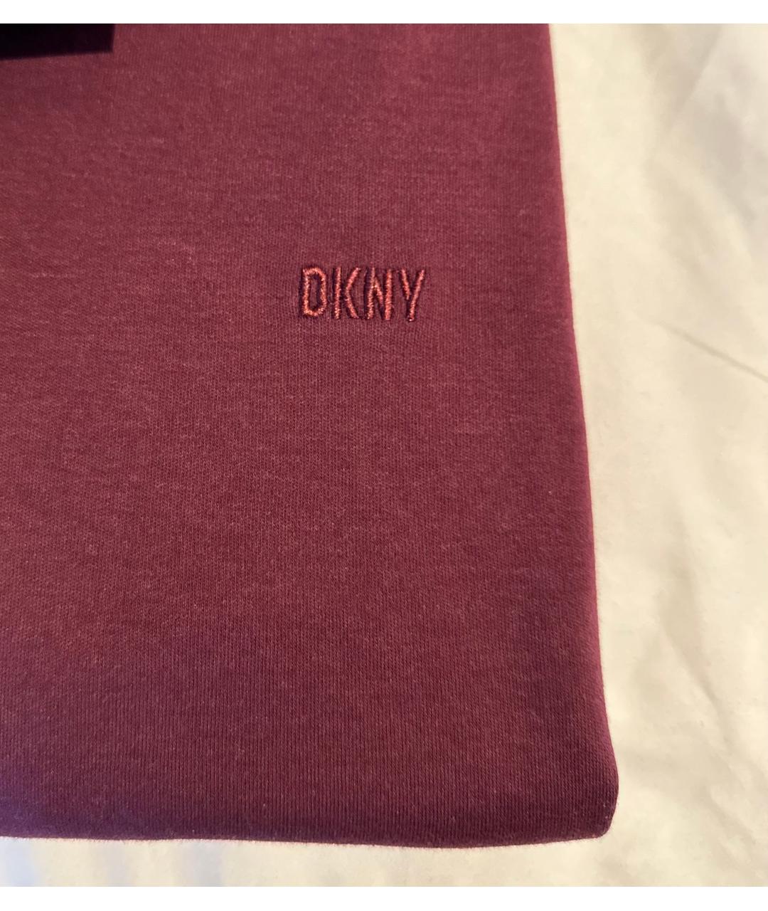 DKNY Бордовое хлопко-полиэстеровое поло с коротким рукавом, фото 4