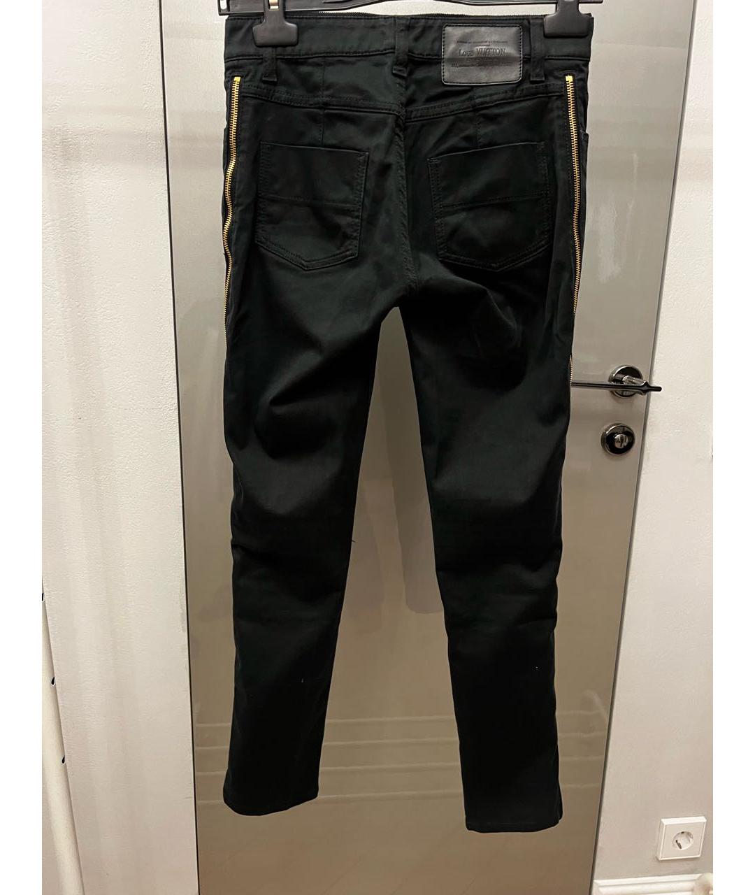 LOUIS VUITTON Черные хлопко-эластановые брюки узкие, фото 2