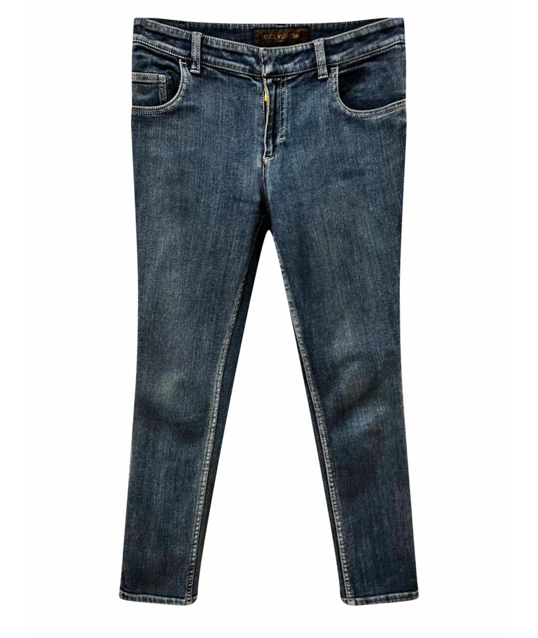 LOUIS VUITTON Синие хлопко-эластановые джинсы слим, фото 1