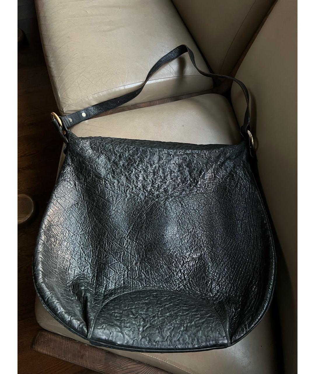 DELVAUX Черная сумка тоут из экзотической кожи, фото 5