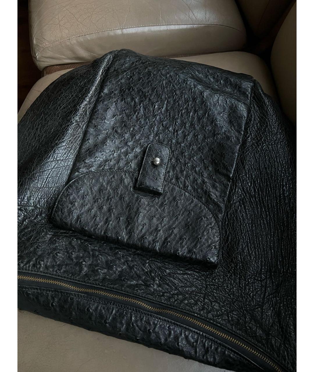 DELVAUX Черная сумка тоут из экзотической кожи, фото 3