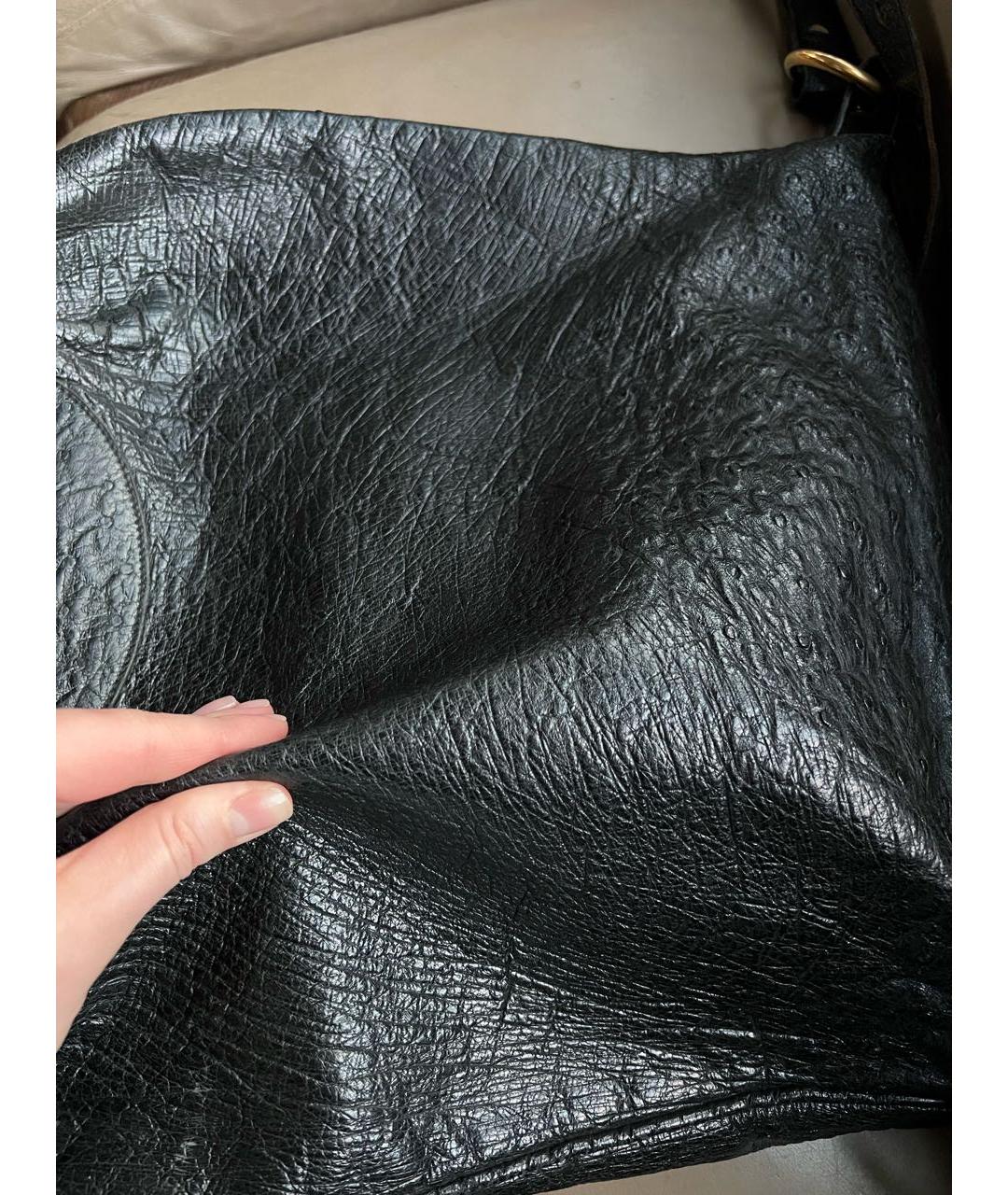 DELVAUX Черная сумка тоут из экзотической кожи, фото 6