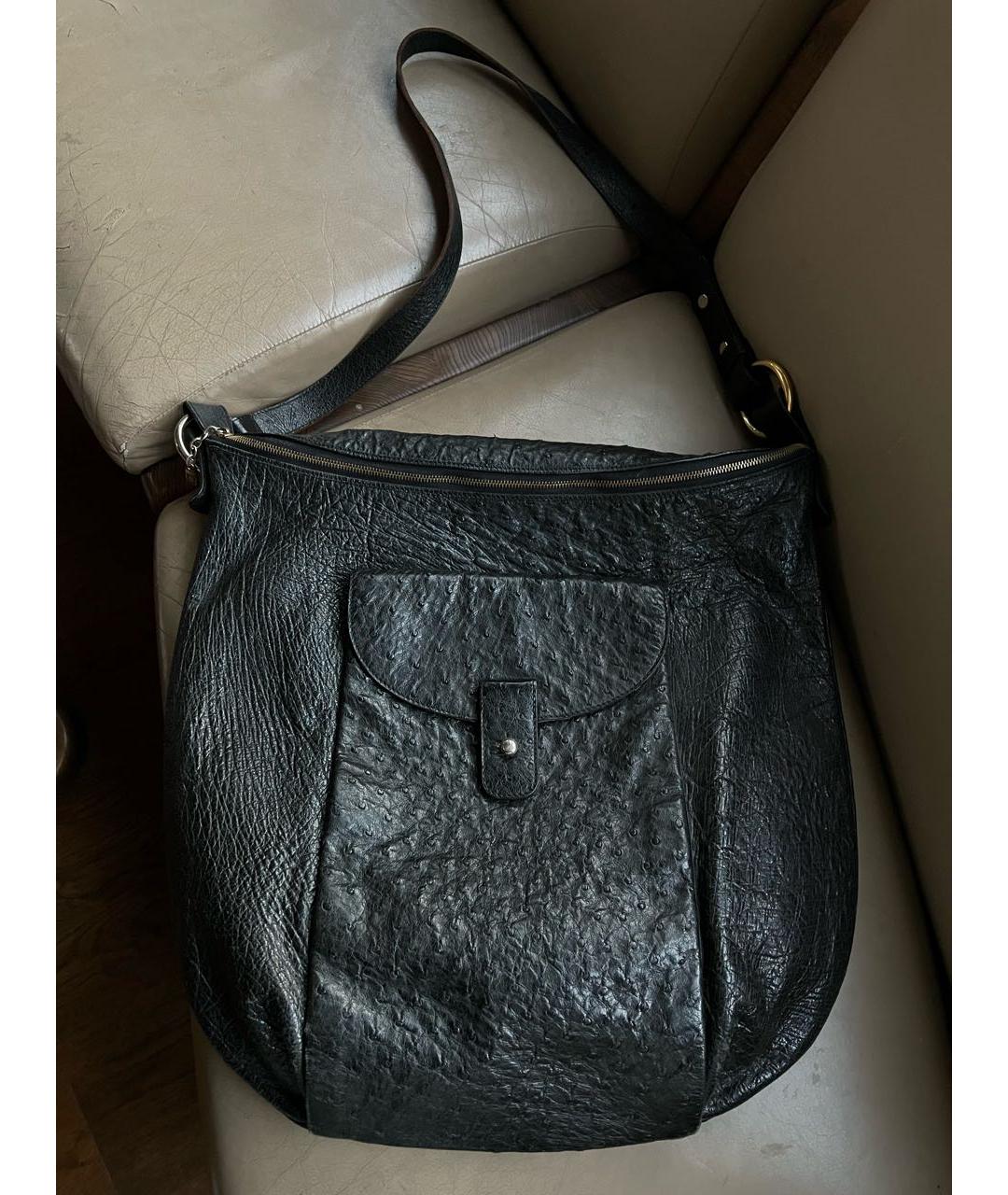 DELVAUX Черная сумка тоут из экзотической кожи, фото 9