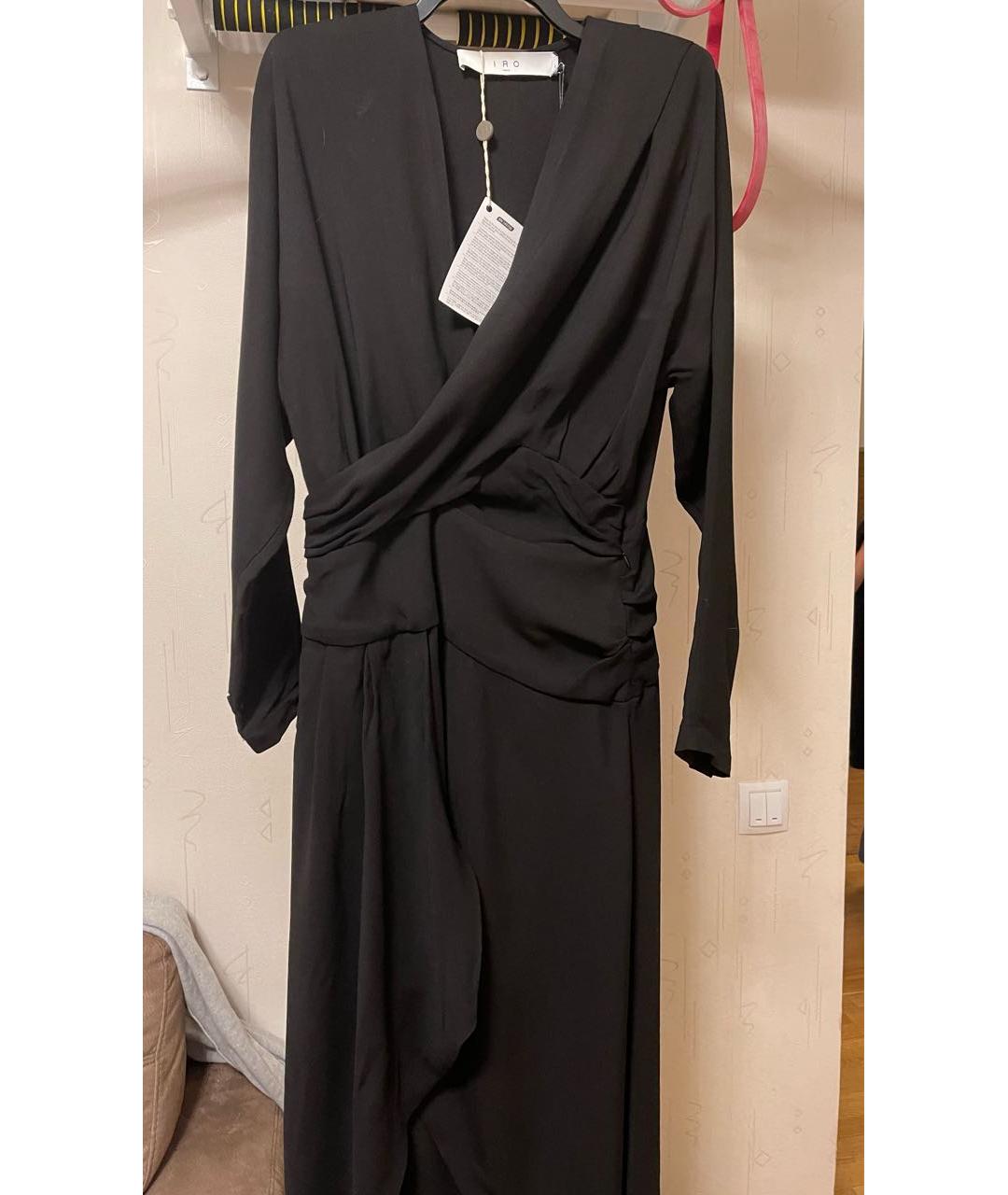 IRO Черное вискозное повседневное платье, фото 5