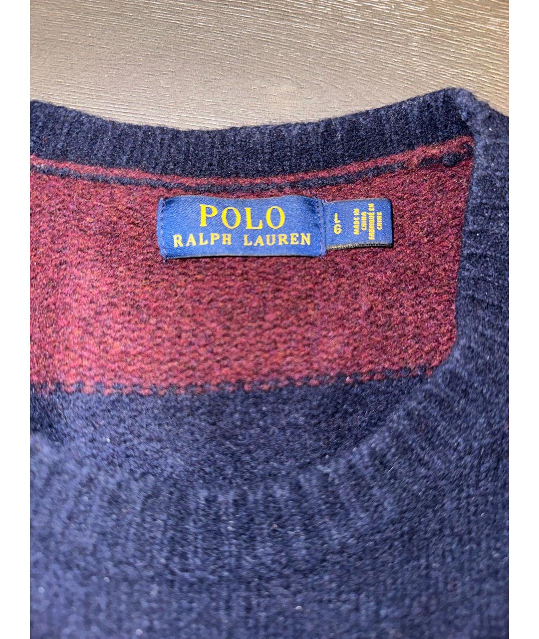 POLO RALPH LAUREN Бордовый шерстяной джемпер / свитер, фото 4