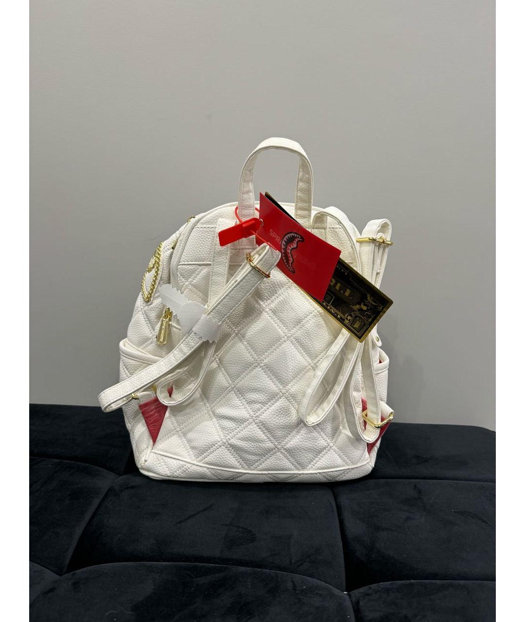 SPRAYGROUND Белый рюкзак из искусственной кожи, фото 3