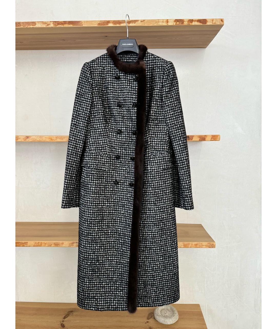 DOLCE&GABBANA Черное шерстяное пальто, фото 2