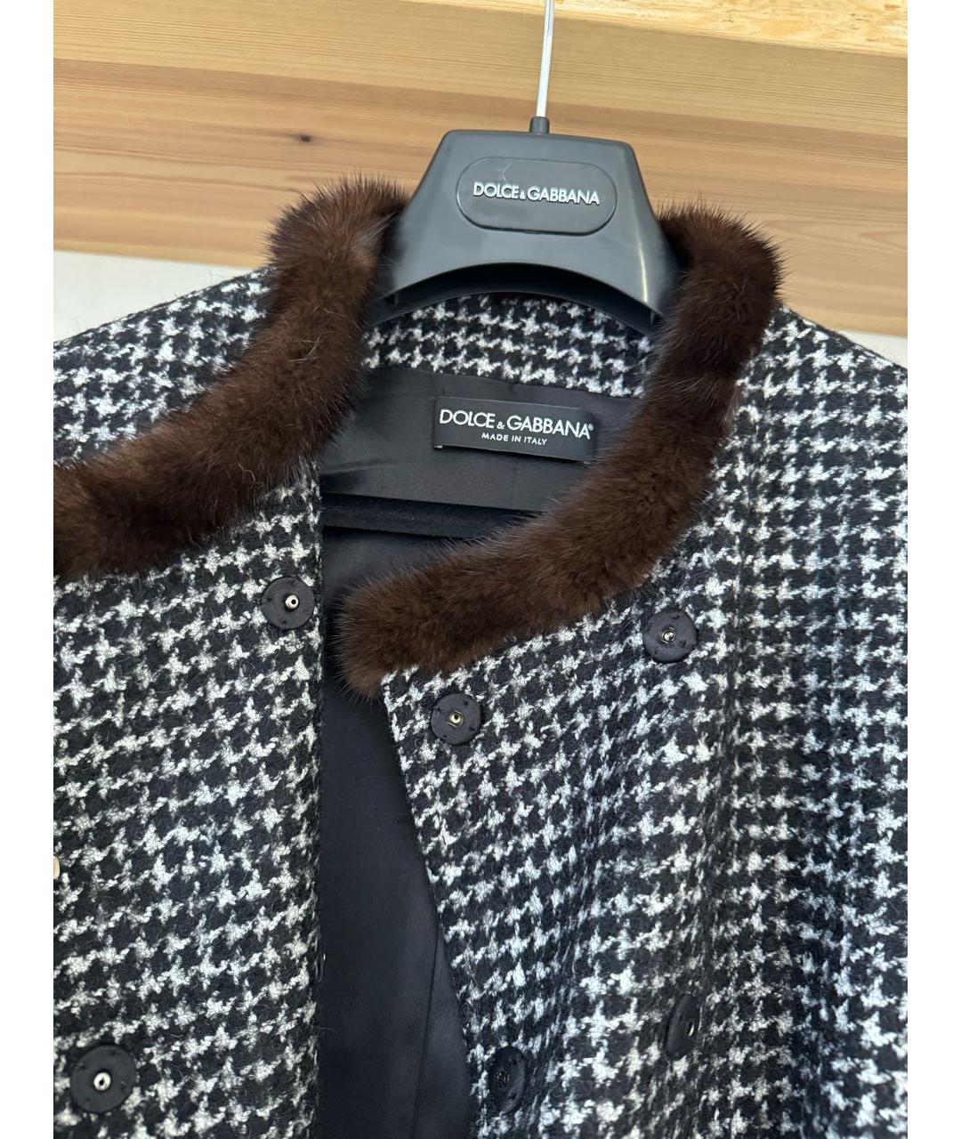 DOLCE&GABBANA Черное шерстяное пальто, фото 3