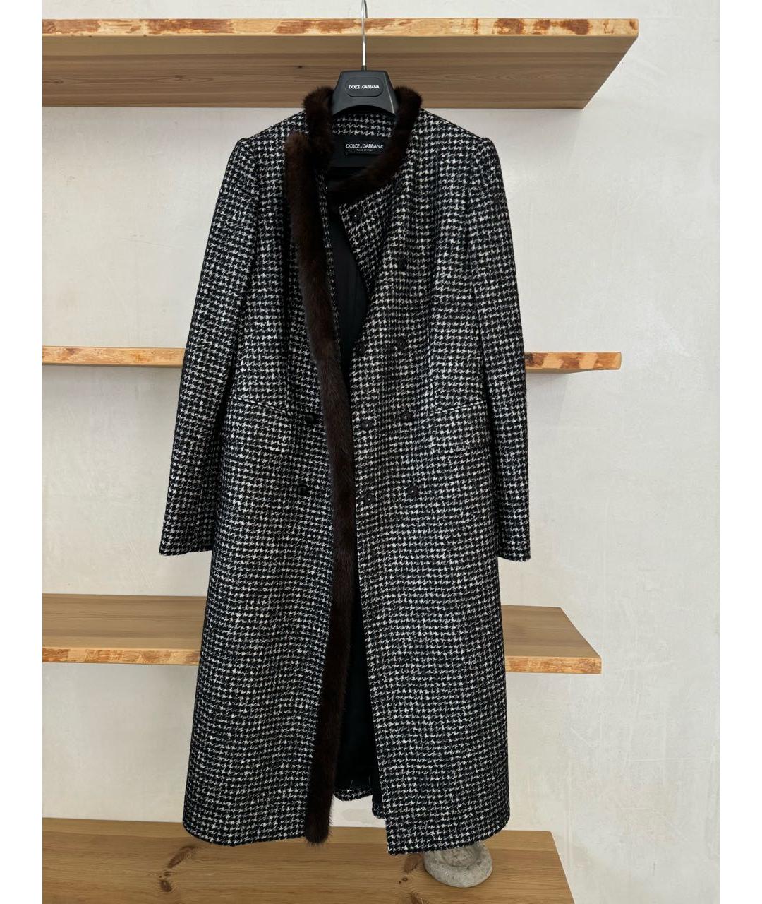 DOLCE&GABBANA Черное шерстяное пальто, фото 5