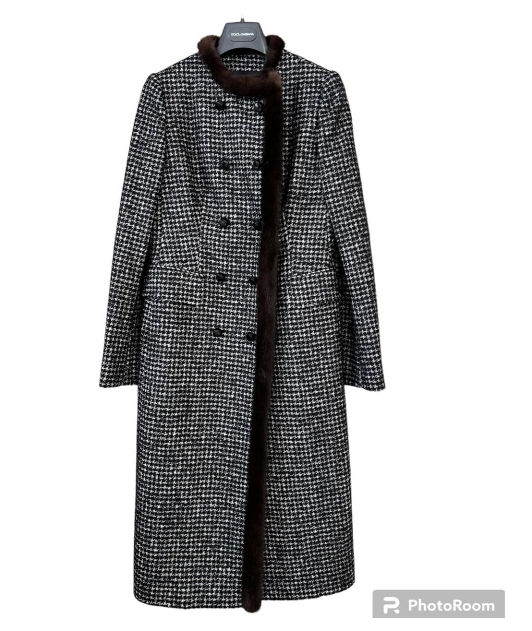 DOLCE&GABBANA Черное шерстяное пальто, фото 7