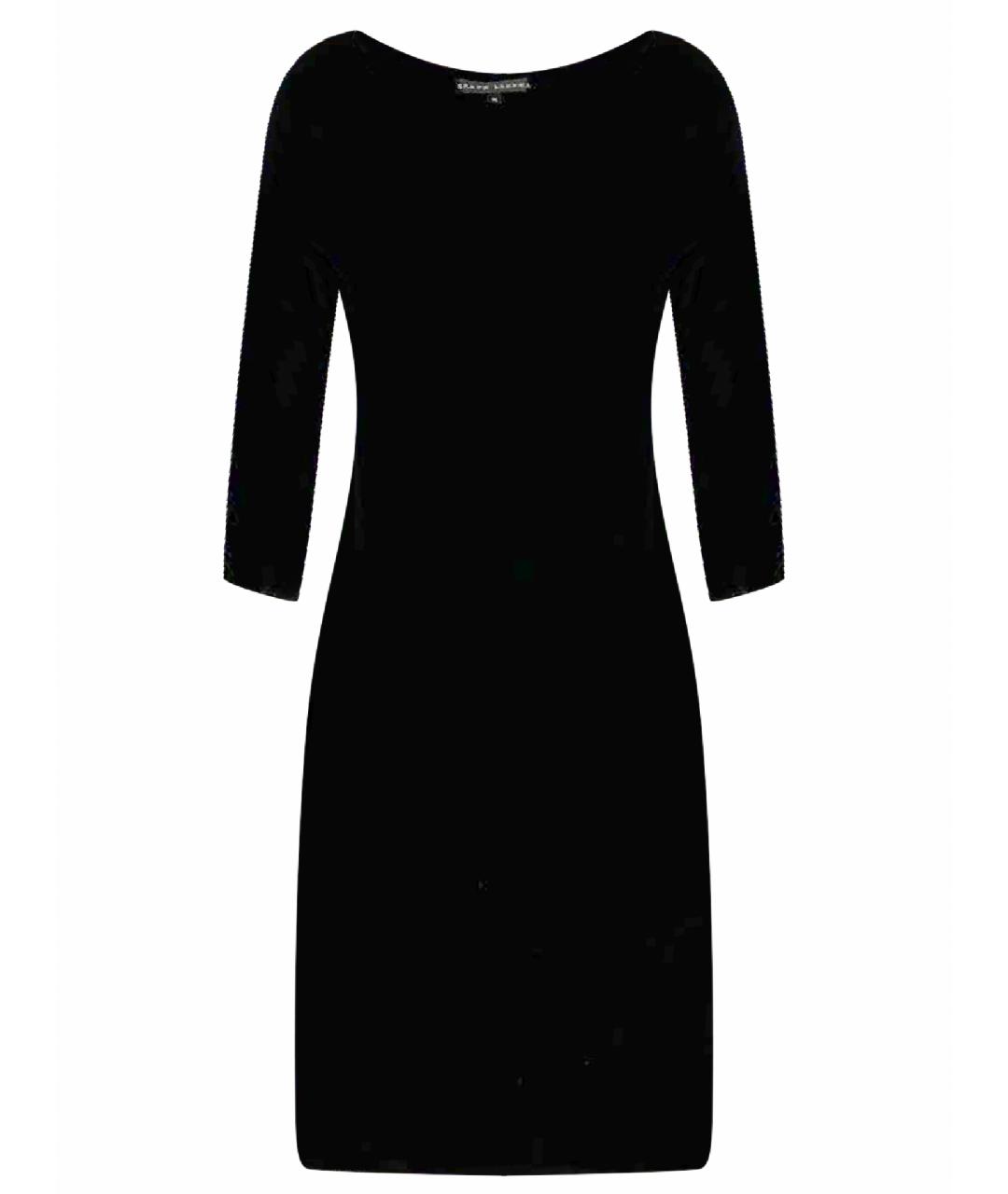 RALPH LAUREN Черное кашемировое коктейльное платье, фото 1