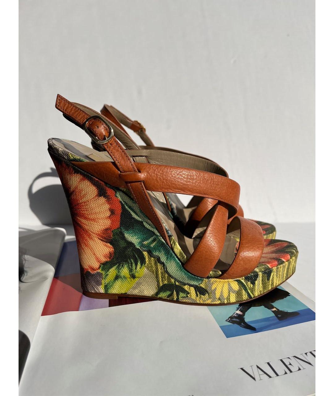 VALENTINO Мульти кожаные босоножки, фото 2