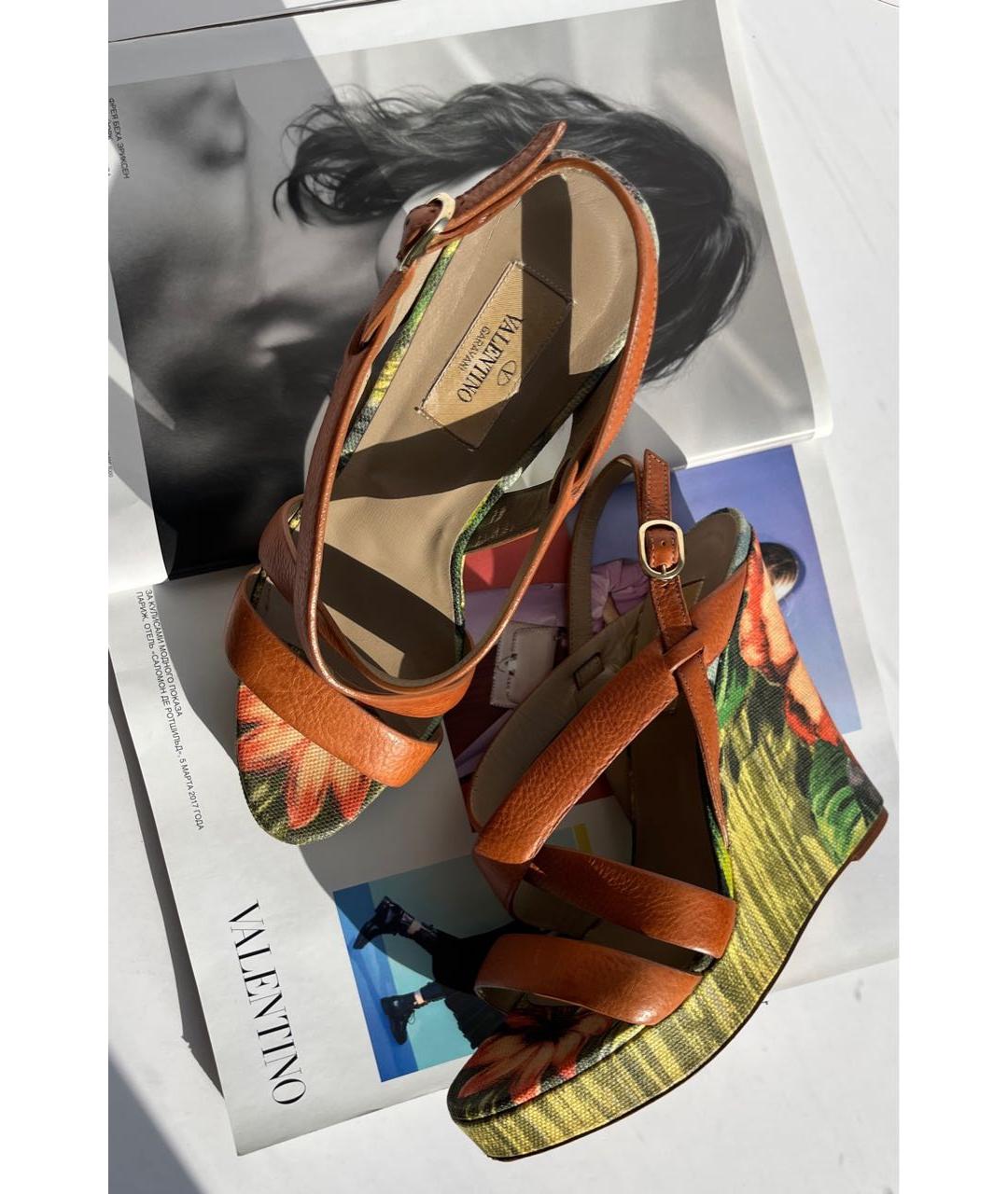 VALENTINO Мульти кожаные босоножки, фото 7