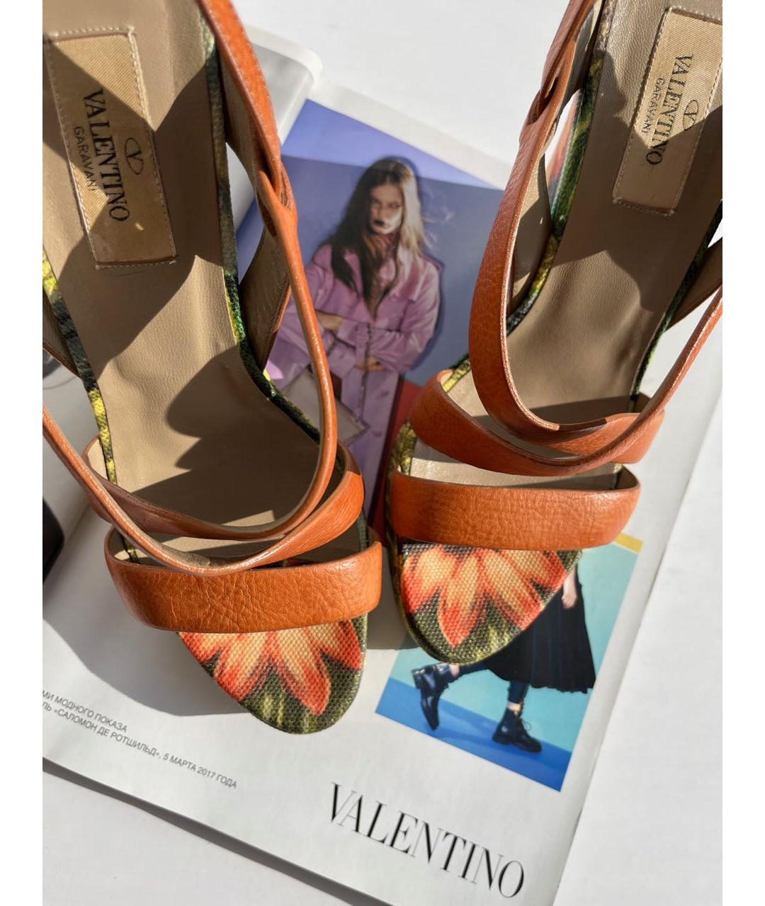 VALENTINO Мульти кожаные босоножки, фото 4
