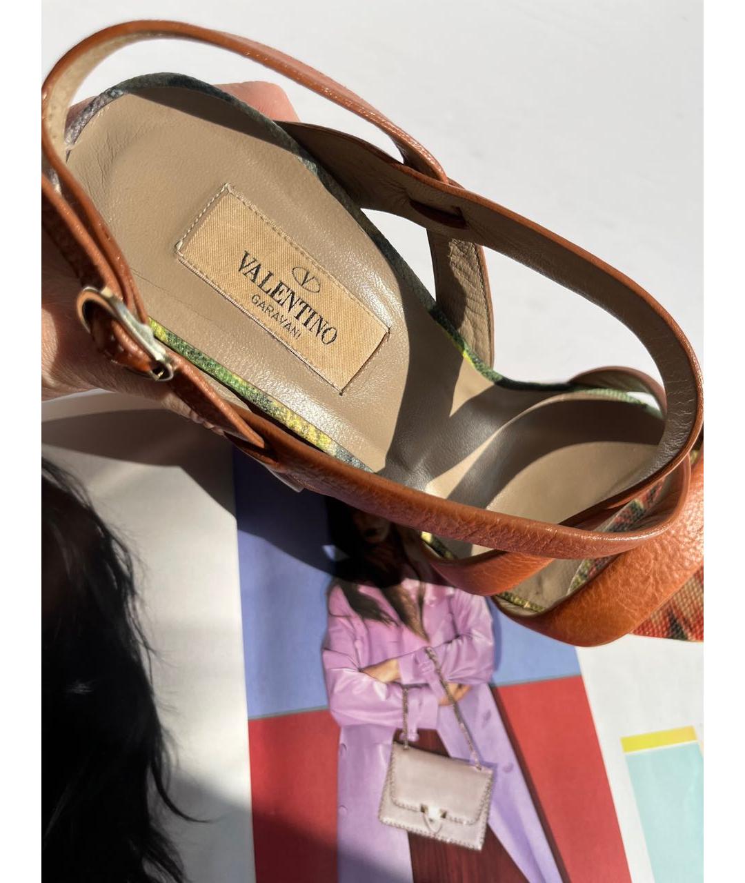 VALENTINO Мульти кожаные босоножки, фото 6