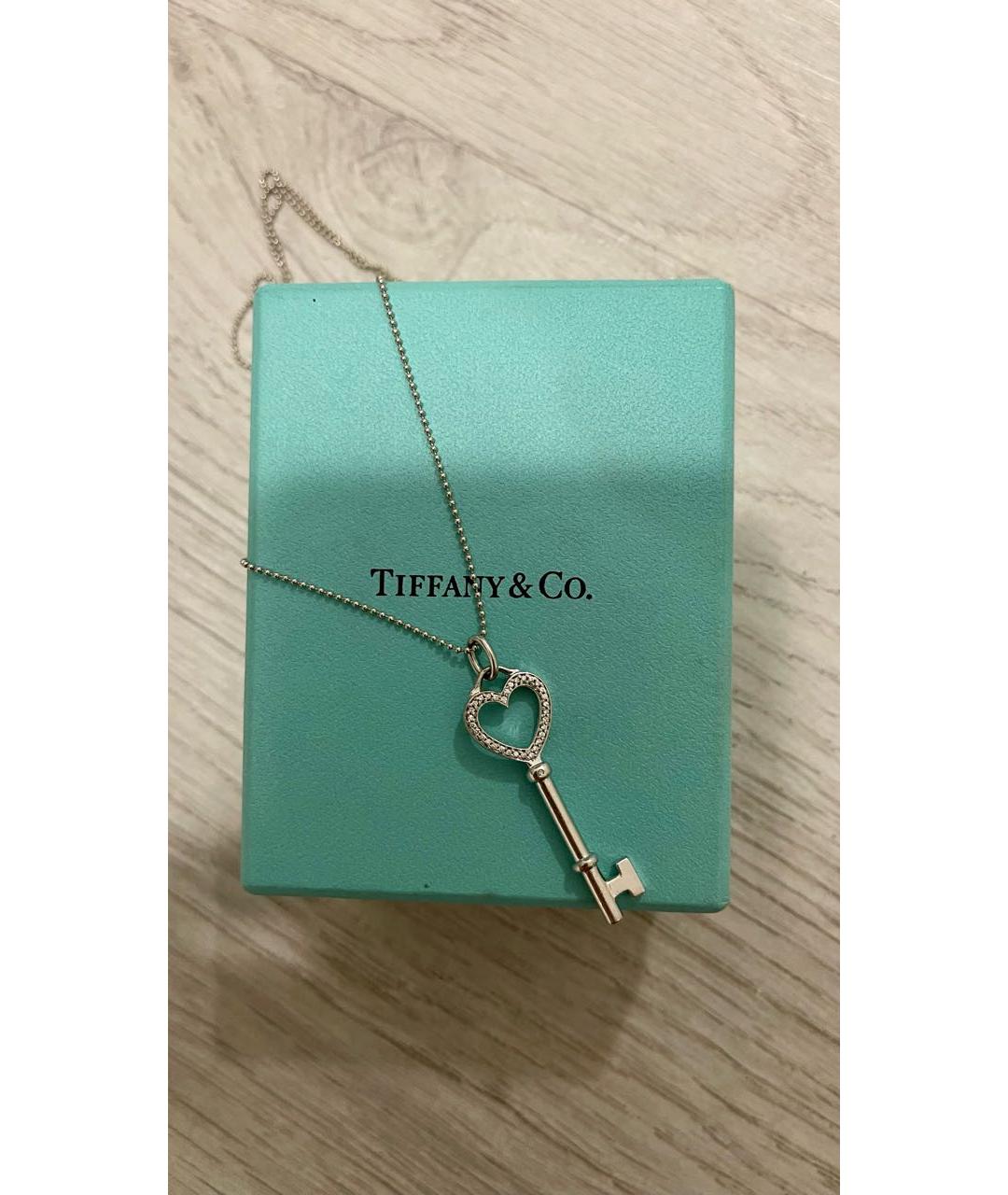 TIFFANY&CO Серая подвеска из белого золота, фото 4