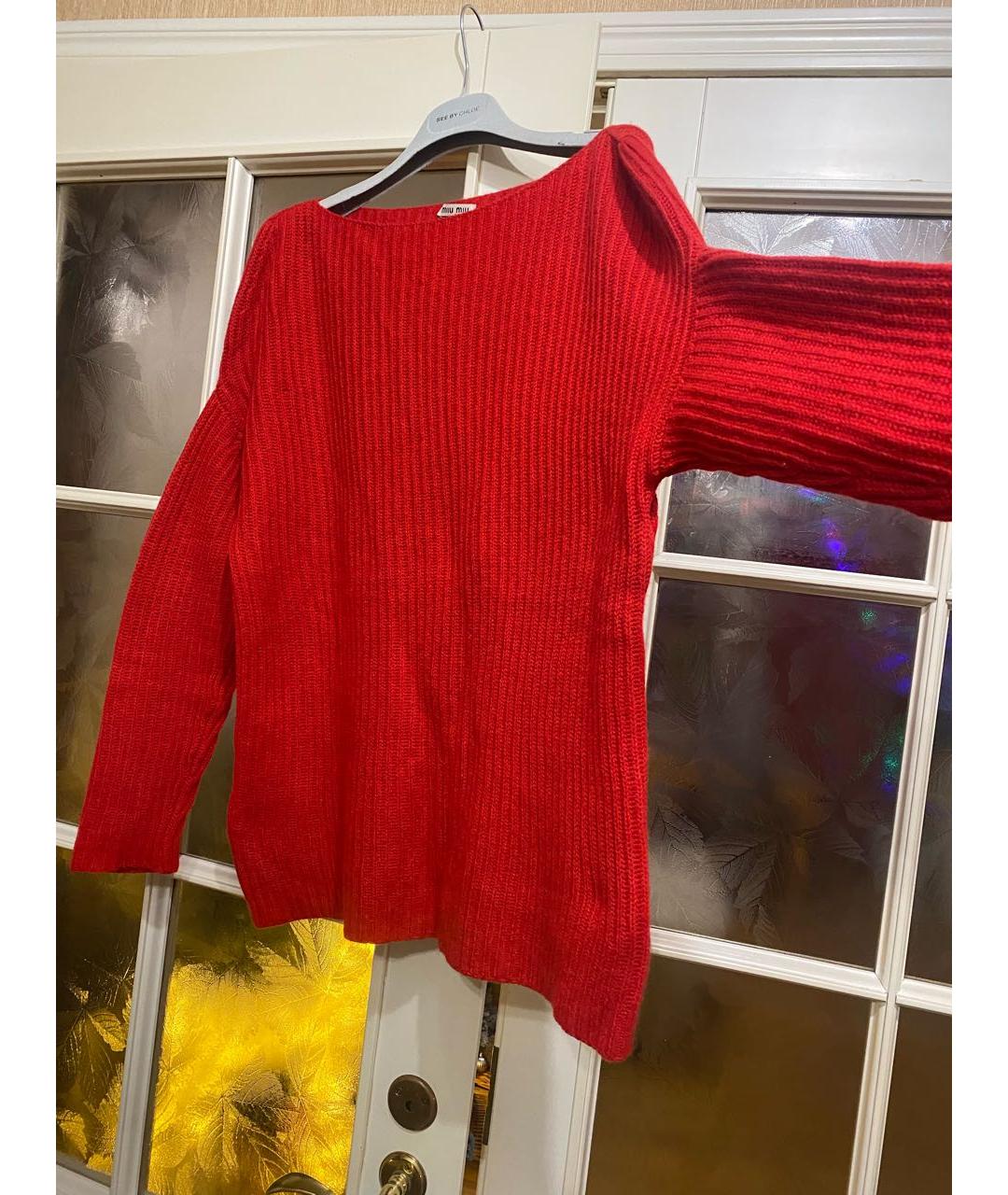 MIU MIU Красный кашемировый джемпер / свитер, фото 6