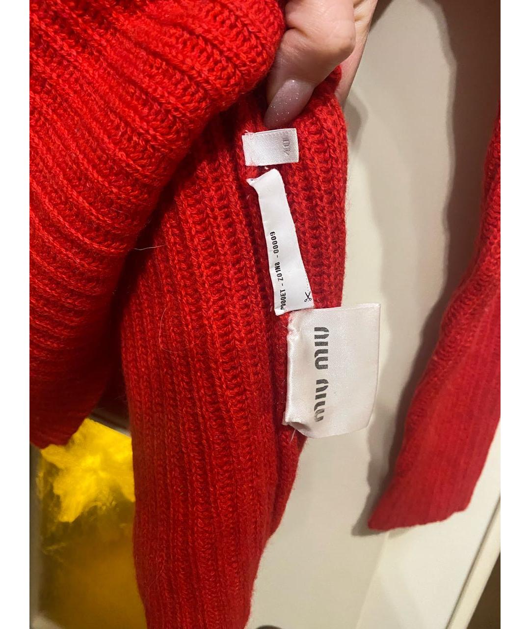 MIU MIU Красный кашемировый джемпер / свитер, фото 4