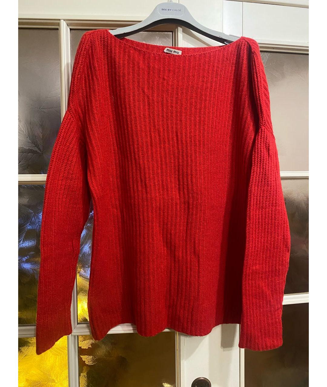 MIU MIU Красный кашемировый джемпер / свитер, фото 8