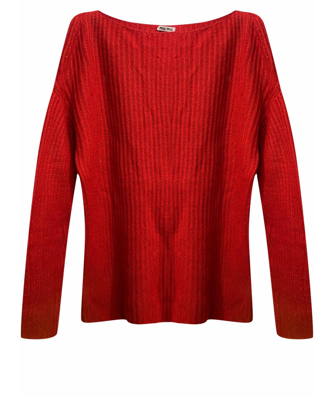 MIU MIU Красный кашемировый джемпер / свитер, фото 1