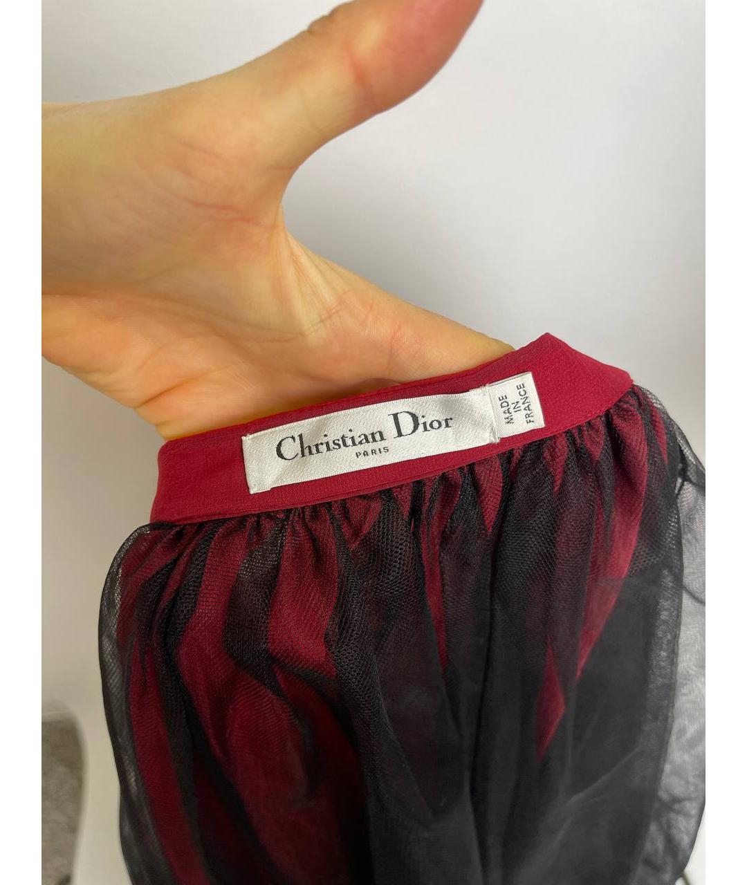CHRISTIAN DIOR Красная шелковая юбка макси, фото 4