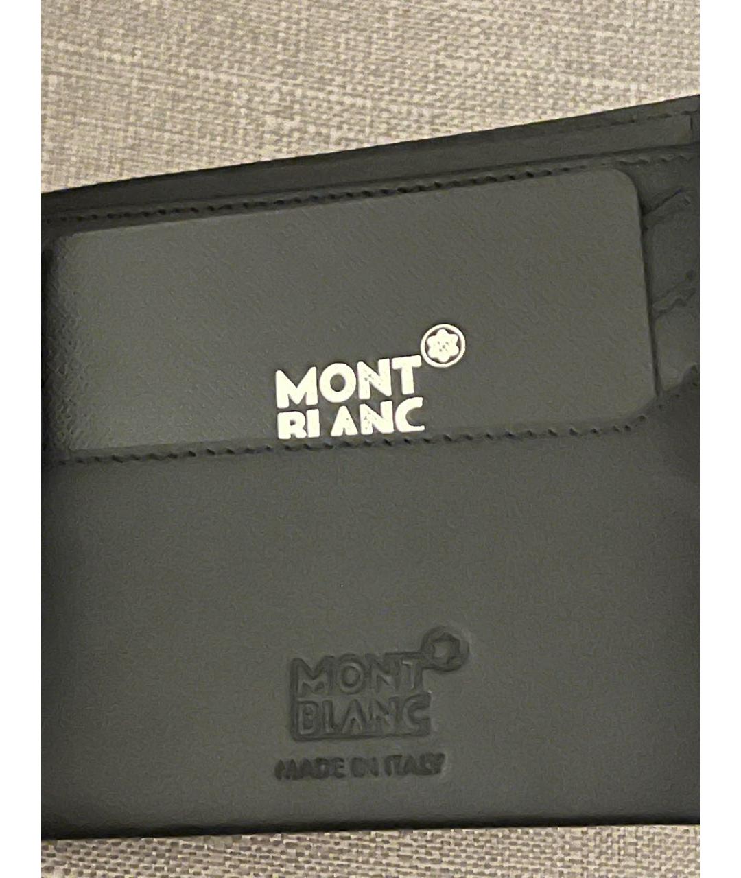 MONTBLANC Черный кожаный кошелек, фото 6