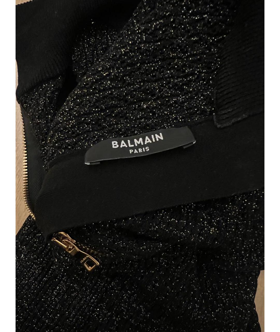 BALMAIN Черное вискозное повседневное платье, фото 3