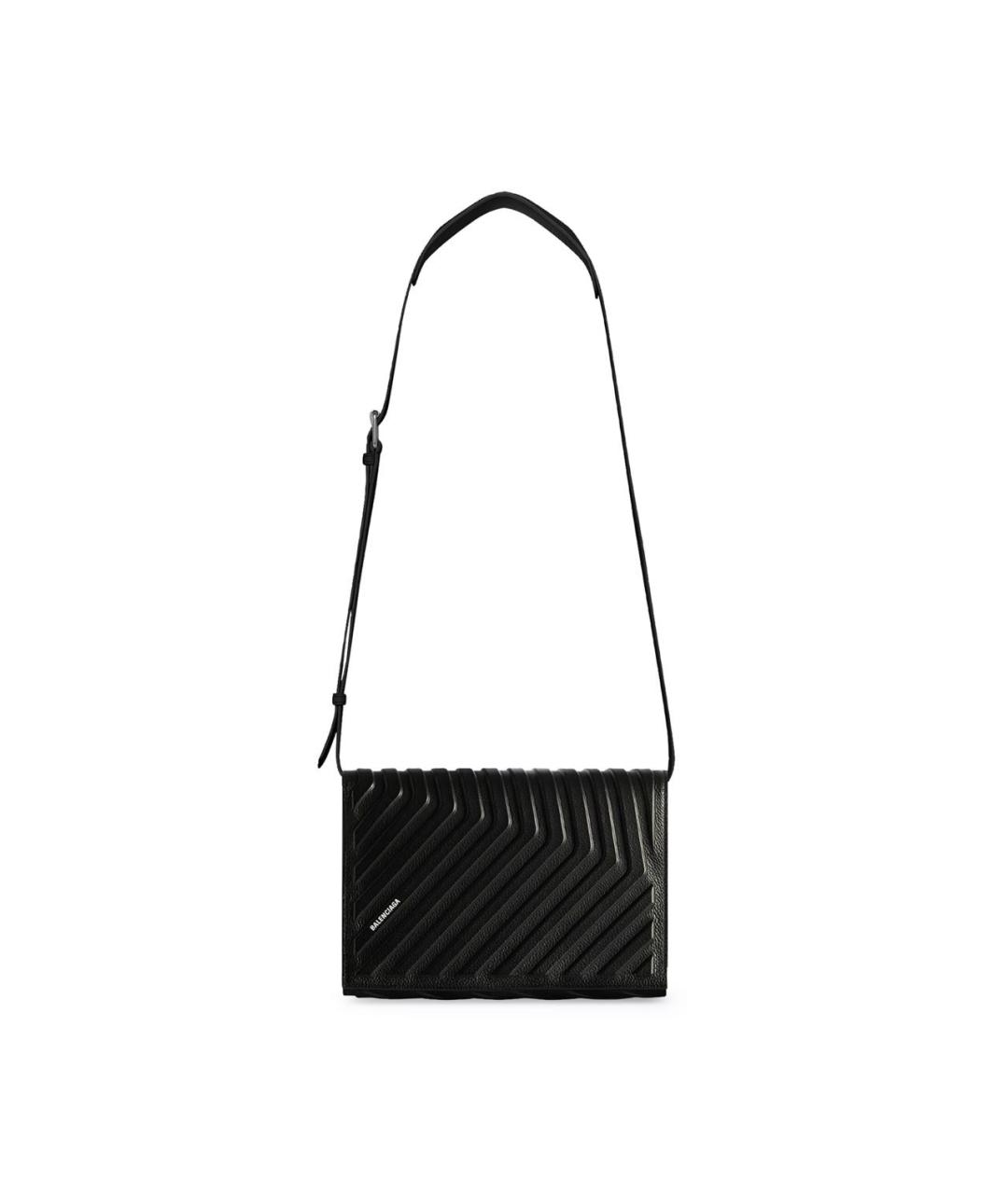 BALENCIAGA Черная кожаная сумка на плечо, фото 1