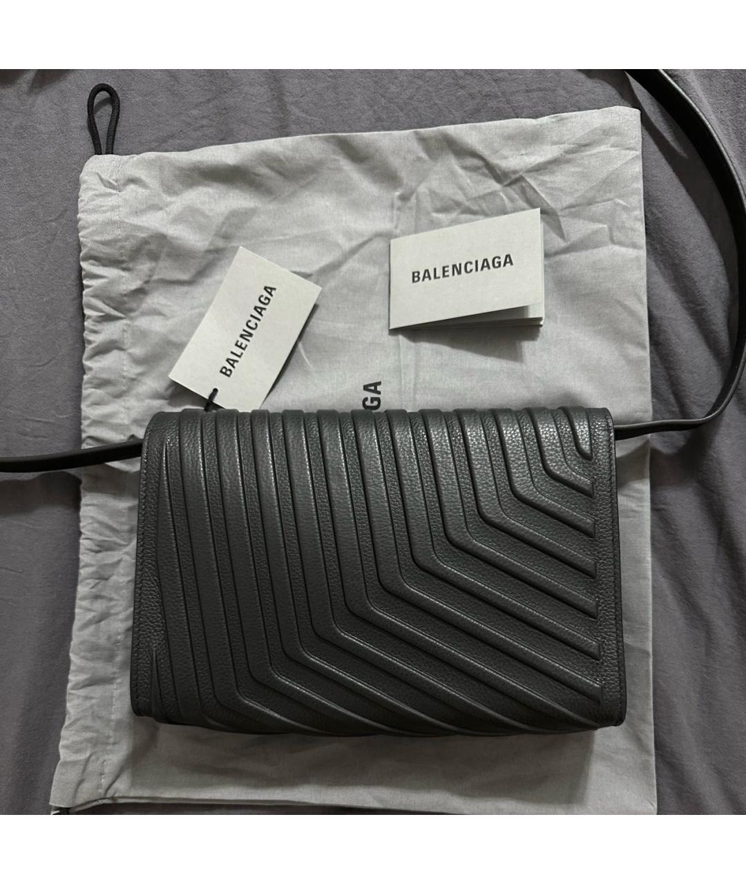 BALENCIAGA Черная кожаная сумка на плечо, фото 5