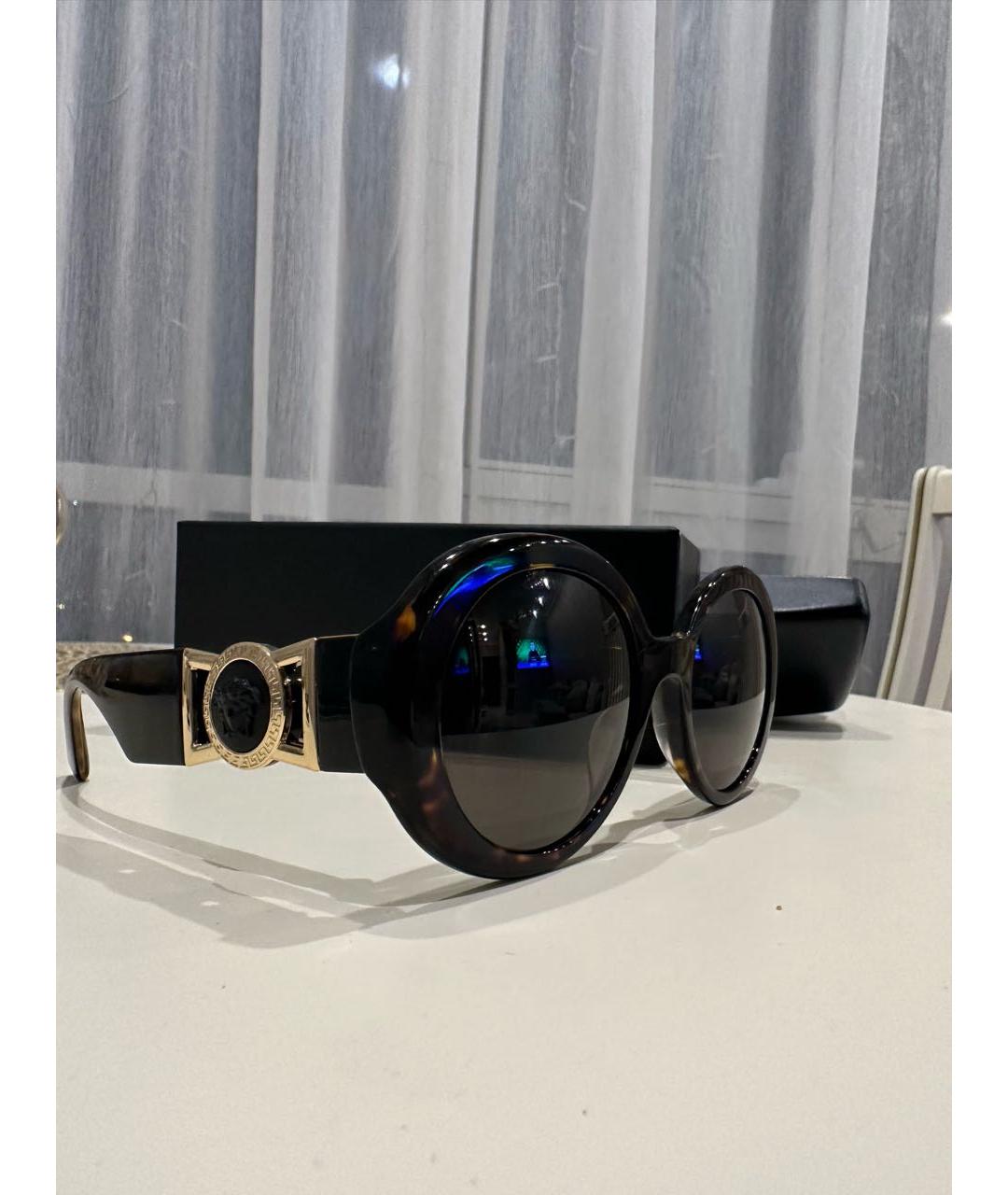 VERSACE Коричневые пластиковые солнцезащитные очки, фото 2
