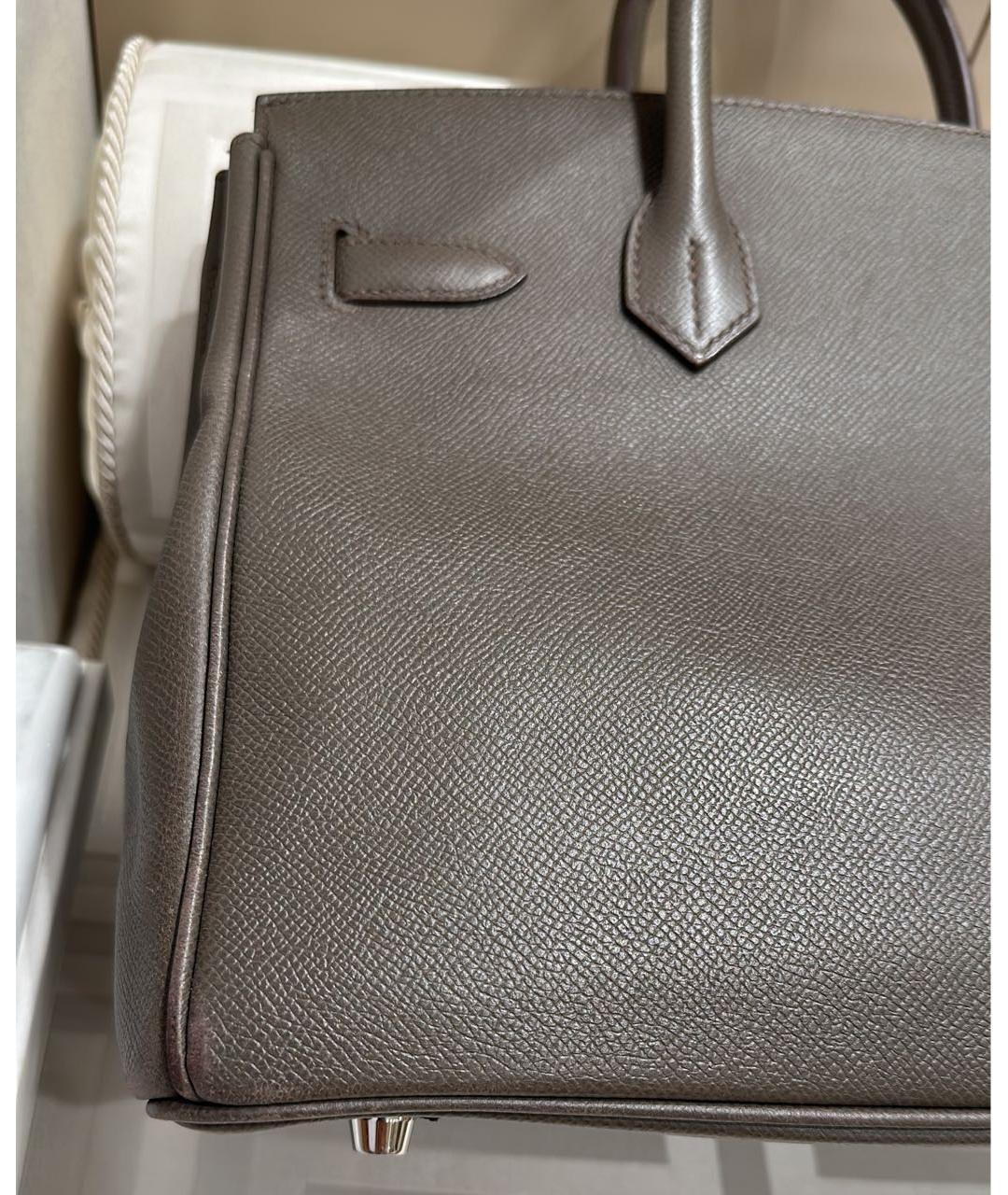 HERMES PRE-OWNED Антрацитовая кожаная сумка с короткими ручками, фото 5