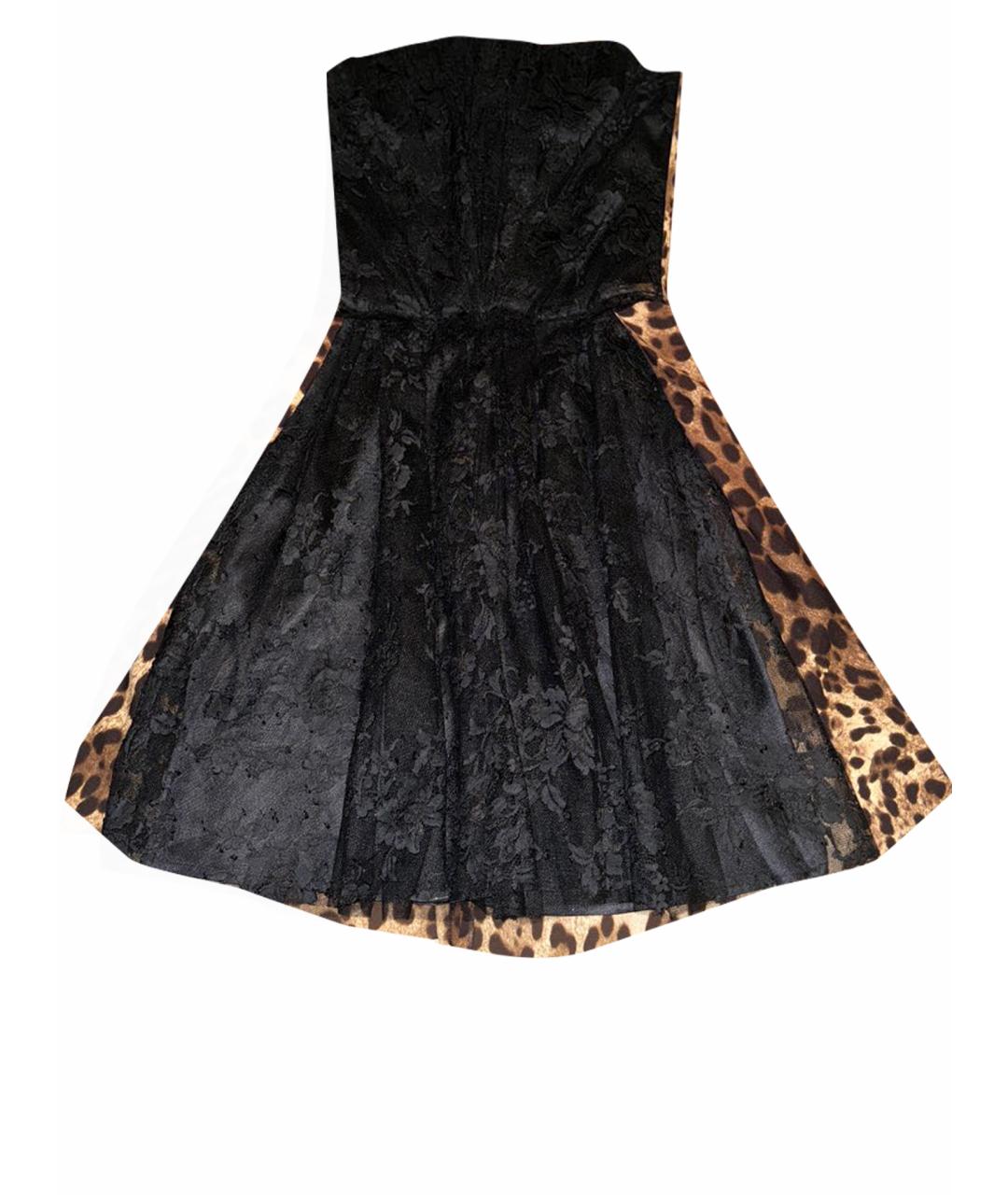 DOLCE&GABBANA Черное шелковое коктейльное платье, фото 7