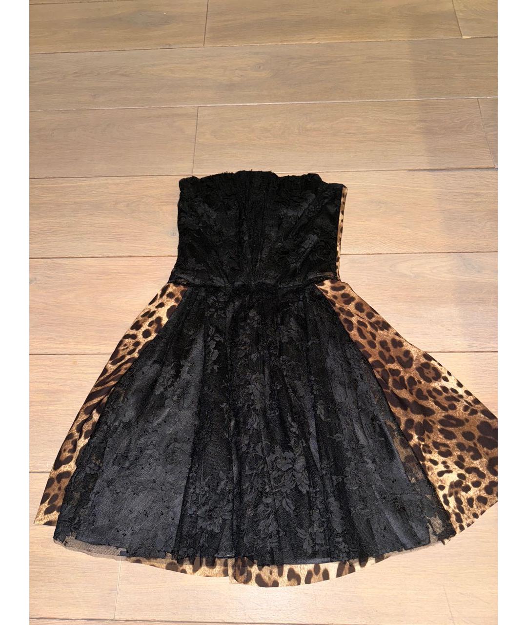 DOLCE&GABBANA Черное шелковое коктейльное платье, фото 6