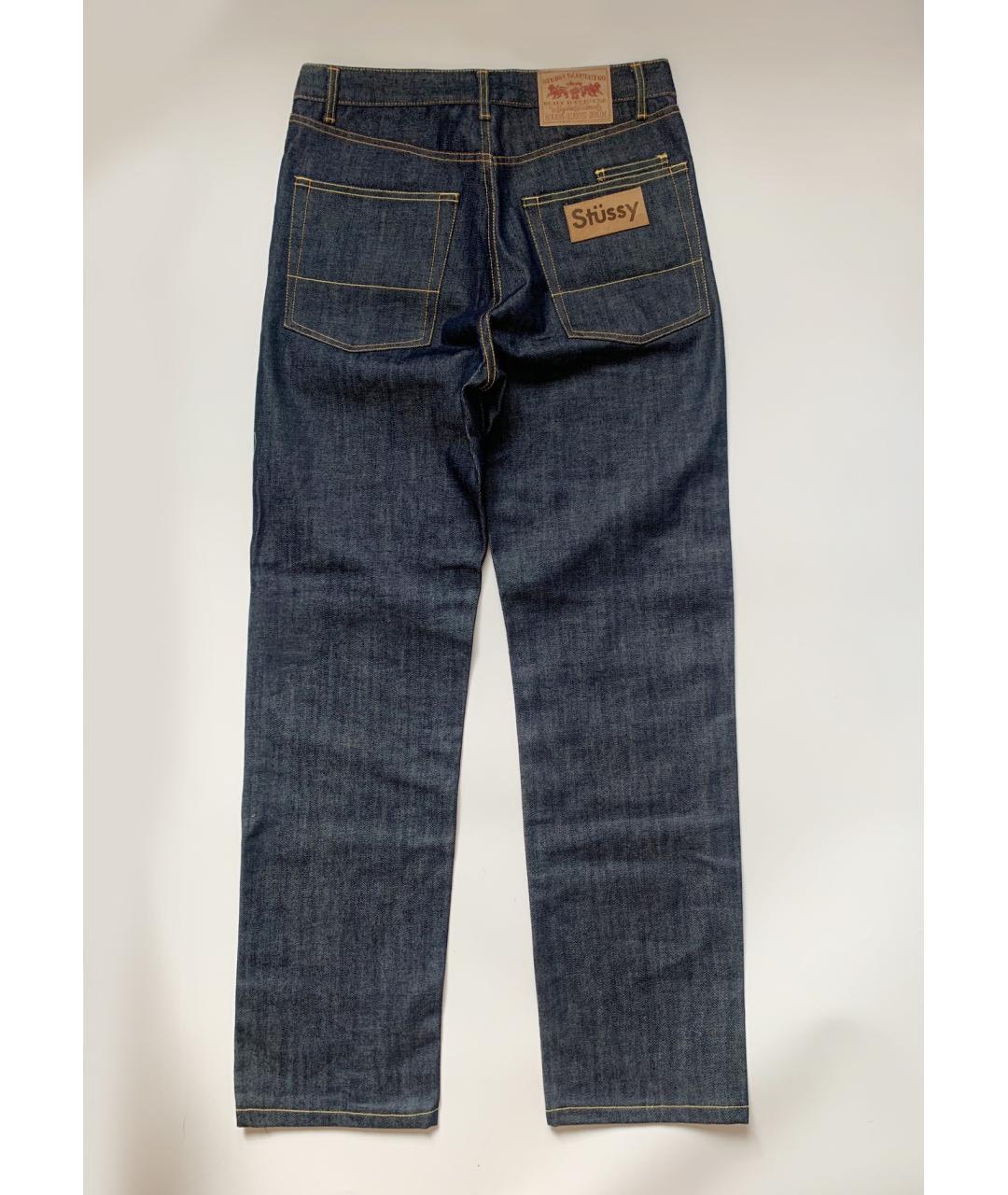 STUSSY Синие хлопковые прямые джинсы, фото 2