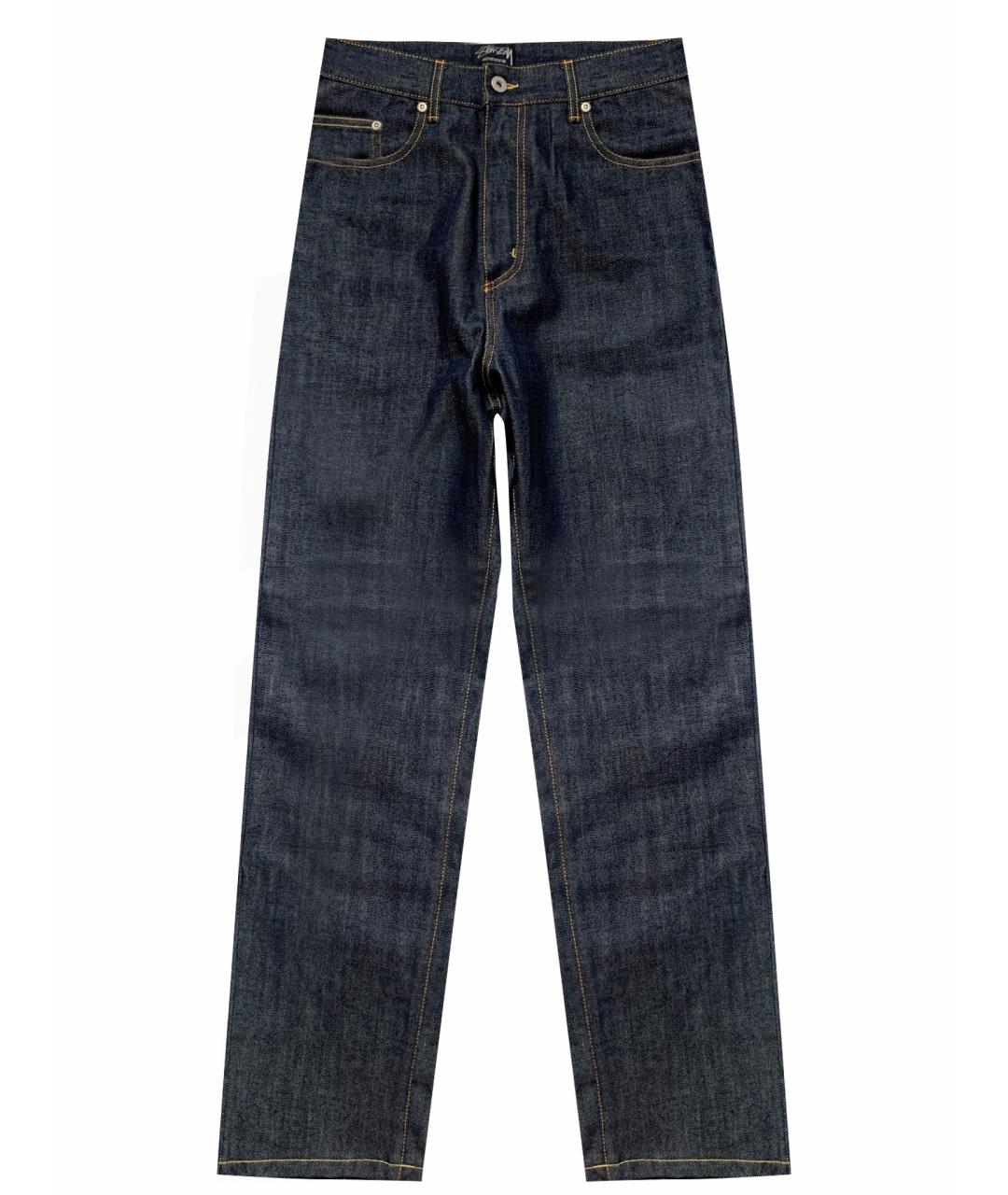 STUSSY Синие хлопковые прямые джинсы, фото 1